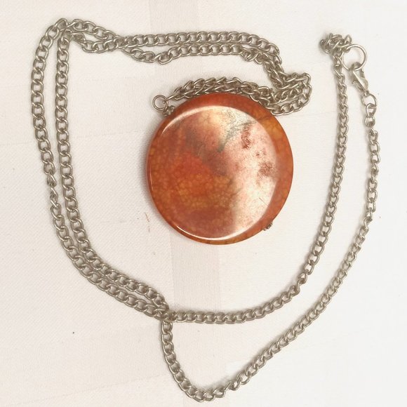 Necklace with big colorful agate pendant - Picture 1 of 5